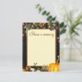 秋の秋素朴80年の誕生日メモリカード ポストカード (スタンド正面)