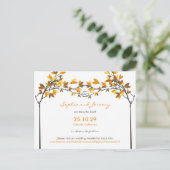 秋の秋結びラブツリー日付写真を保存 案内ポストカード (スタンド正面)