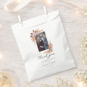 秋の秋結婚フローラのエレガント写真 フェイバーバッグ (クリップ留めされた状態)