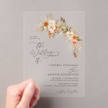 秋の秋花模様結婚ズ アクリル招待状<br><div class="desc">秋のボヘミア秋フローラ結婚式の招待。招待状は、日付、時刻、場所など結婚の名前と詳細でパーソナライズできます。</div>