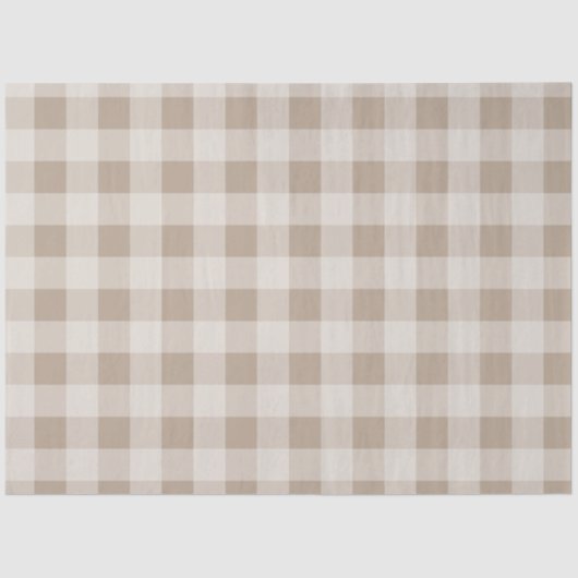 秋の秋茶色のトープ格子模様 薄葉紙 (正面)