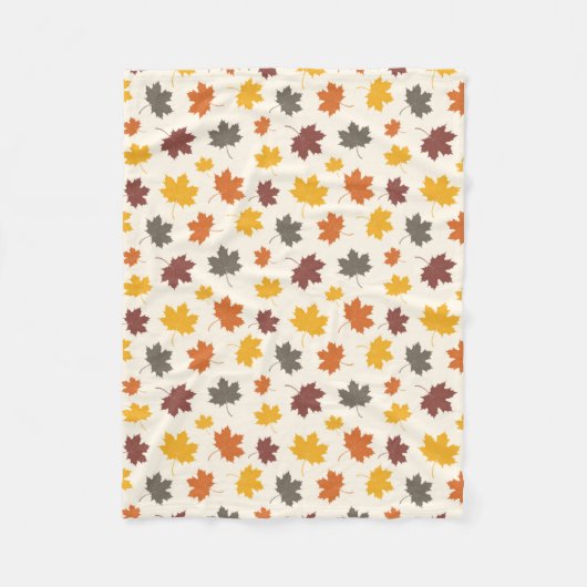 秋の秋葉の フリースブランケット (正面)