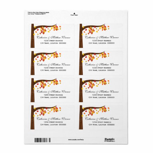 秋の秋葉の ラベル (フルシート)