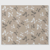 秋の秋葉葉色トープ模様 ラッピングペーパー (フラット)