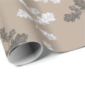 秋の秋葉葉色トープ模様 ラッピングペーパー (ロールコーナー)