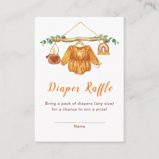 秋の秋衣料品ラインガールベビーシャワー エンクロージャーカード (正面)