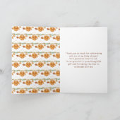 秋の秋衣料品ラインガールベビーシャワー サンキューカード (内部)