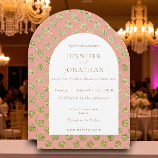 秋の秋金ゴールド水玉模様結婚式招待状 招待状