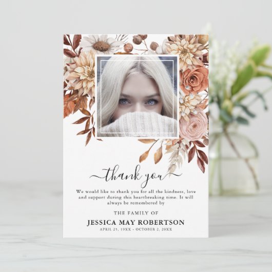 秋の秋開花写真追悼式 サンキューカード (スタンド正面)