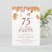 秋の秋離れ落ち招待状75誕生日 招待状 (スタンド正面)