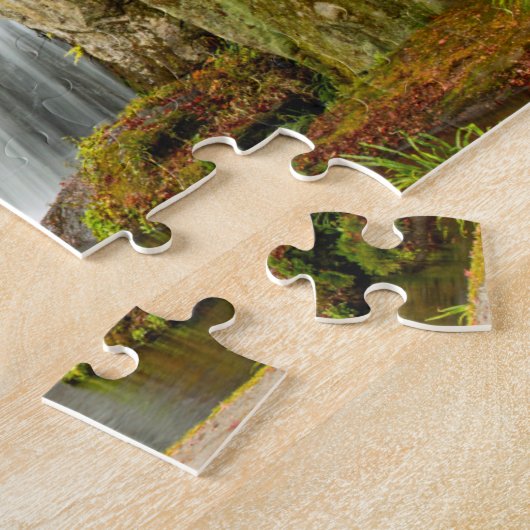 秋の秋風光明媚なビュー | Waterfall and Creek ジグソーパズル (側面)