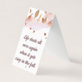 秋の秋鳥折りブックマークブックマーカー 名刺 (正面)