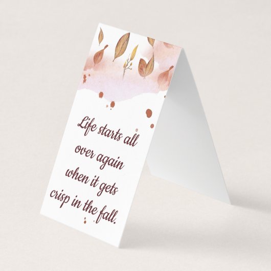 秋の秋鳥折りブックマークブックマーカー 名刺 (正面)