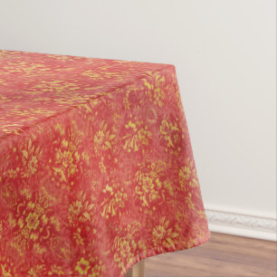 秋の秋黄色い花オンオレンジ テーブルクロス