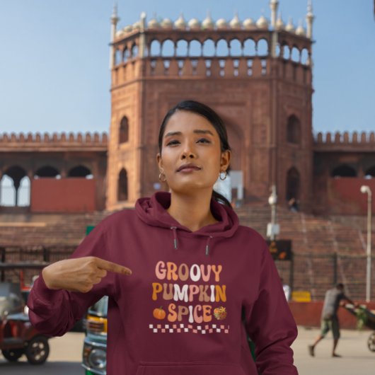 秋の秋 – グルービーカボチャスパイスデザイン パーカ
