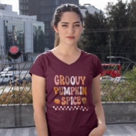 秋の秋 – グルービーカボチャスパイスデザイン Tシャツ