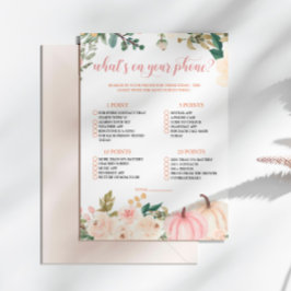 秋の秋What's On Your Phone Game Card 招待状