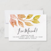 秋の移動告知ミニカードを移動 ノートカード (正面)