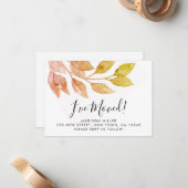 秋の移動告知ミニカードを移動 ノートカード (正面/裏面インサイチュ)