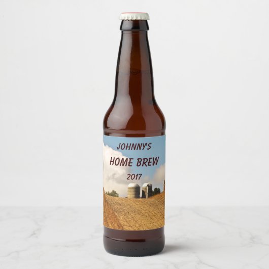 秋の穀物収穫ビアラベル ビールラベル (正面)
