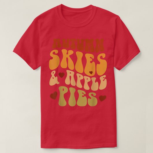 秋の空とアップルパイ秋秋のカボチャSe Tシャツ (デザイン正面)