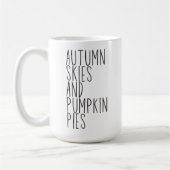 秋の空とカボチャパイ秋引用文 コーヒーマグカップ (左)