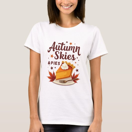 秋の空とパイの落ちる季節 Tシャツ (正面)