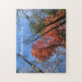 秋の空のカラフル紅葉の写真 ジグソーパズル (縦)