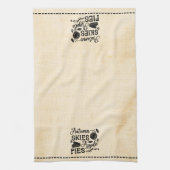 秋の空アップルパイのフラワーサック見える キッチンタオル (縦)