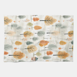 秋の空気のシームレスなパターン キッチンタオル