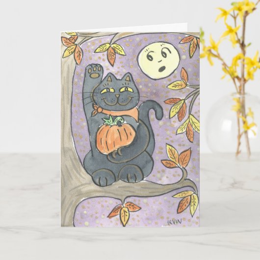 秋の節句の願い カード (黄色い花)