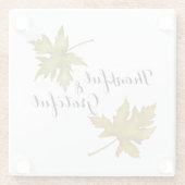 秋の紅葉が親しみやすい感謝祭 ガラスコースター (裏面)