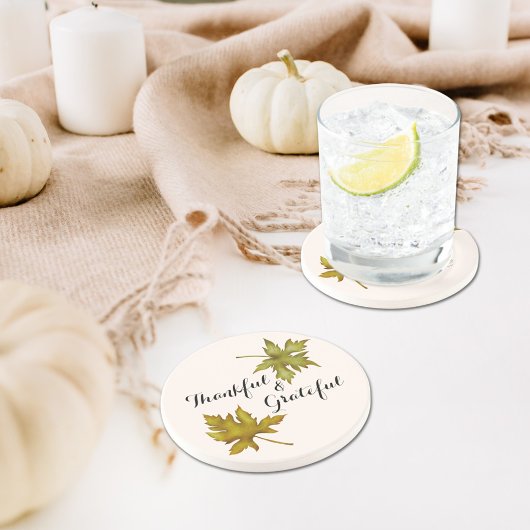 秋の紅葉が親しみやすい感謝祭 コースター