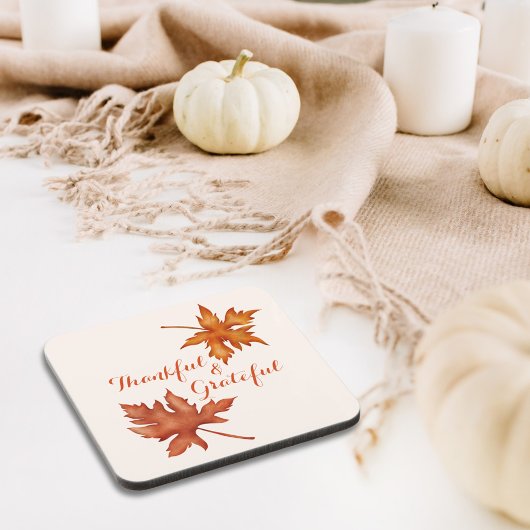 秋の紅葉が親しみやすい感謝祭 コースター