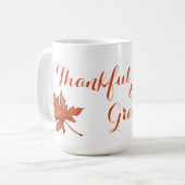 秋の紅葉が親しみやすい感謝祭 コーヒーマグカップ (正面左)