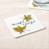 秋の紅葉が親しみやすい感謝祭 スクエアペーパーコースター (アングル)