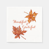 秋の紅葉が親しみやすい感謝祭 スタンダードカクテルナプキン (正面)