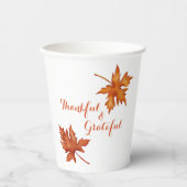 秋の紅葉が親しみやすい感謝祭 紙コップ (正面)