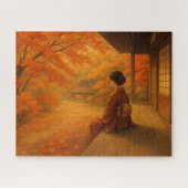 秋の紅葉と古民家の縁側/Autumn Maple Leaves and a Traditional ジグソーパズル (横)