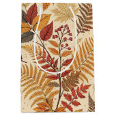 秋の紅葉と果実 – 暖かい自然色調 ミディアムペーパーバッグ (正面)