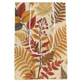 秋の紅葉と果実 – 暖かい自然色調 ミディアムペーパーバッグ (裏面)