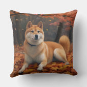 秋の紅葉と柴犬 クッション (裏面)