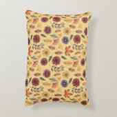 秋の紅葉と花柄 アクセントクッション (裏面(縦))