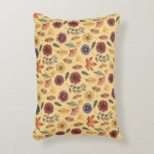 秋の紅葉と花柄 アクセントクッション (正面(垂直))