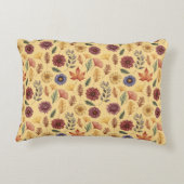 秋の紅葉と花柄 アクセントクッション (裏面)