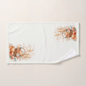 秋の紅葉と花（かぼちゃとリンゴ） バスタオルセット (ハンドタオル)