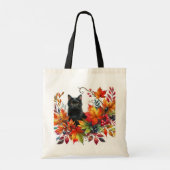 秋の紅葉と黒猫 トートバッグ (裏面)