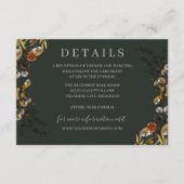 秋の紅葉に乾燥した緑のリース結婚ズ エンクロージャーカード (正面)