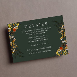 秋の紅葉に乾燥した緑のリース結婚ズ エンクロージャーカード