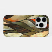 秋の紅葉のステンドグラス風デザイン iPhoneケース (裏面横)